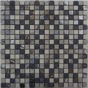 Marble Mosaic 15*15*8mm, for the Interior Decoration, Glass Mixed with Ceramic, Resin Wall Mosaic, Polished Mosaic Stone Tile on Sales