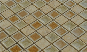 Natural Polished Marble Stone Mosaic - Resin and Ceramic Wall and Floor Mosaic -For Luxury Hotel Commercial Project Use
