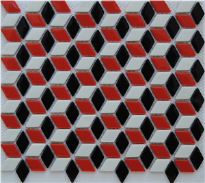 Natural Stone -Pure White Marble with Red Ceramic 3d Mosaic for Wall and Floor Tile Pattern -Xiamen Terry Stone Natural Stone -Pure White Marble with Red Ceramic 3d Mosaic for Wall and Floor Tile Pattern -Xiamen Terry Stone