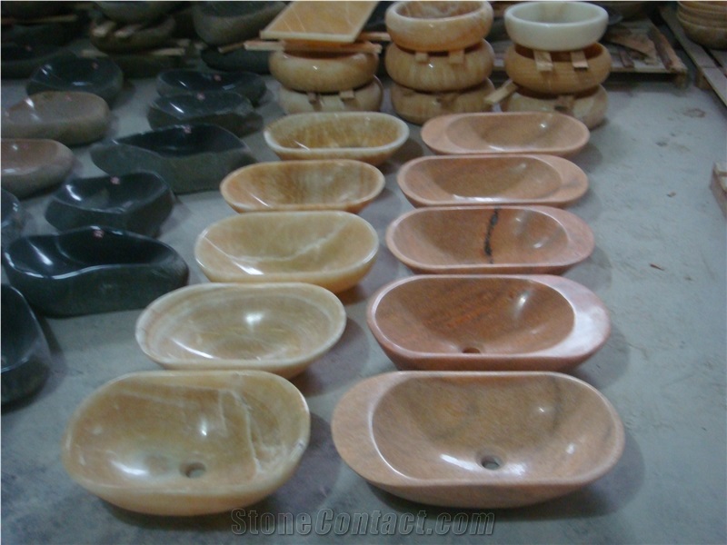 Yellow Marble Special Design Basin & Sink, Beige Natural Stone Sink for Kitchen & Bathroom, Cheap Polished Stone Sink Direct from Factory