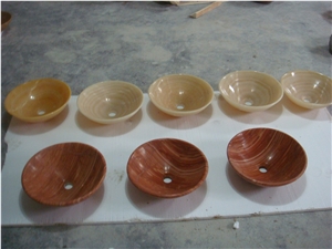 Yellow Marble Special Design Basin & Sink, Beige Natural Stone Sink for Kitchen & Bathroom, Cheap Polished Stone Sink Direct from Factory
