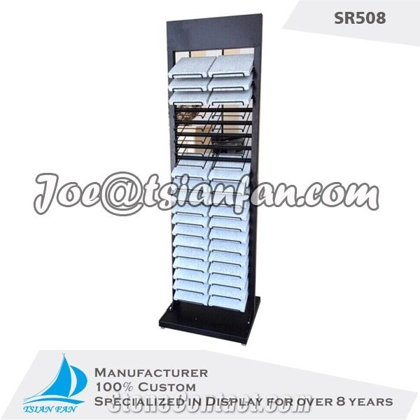 Vertical Metal Quartz Stone Tiles Sample Display Stand