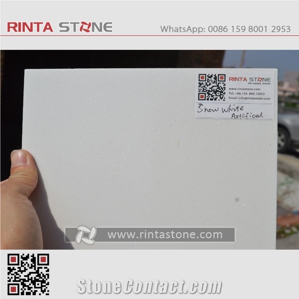 Snow White Artificial Marble Stone Slabs, Snow White Man Made Stone,White Artificial Quartz Stone,Pure White Man Made Stone,Pure White Quartz,Artificial Quartz,Artificial Marble,White Crystal Quartz