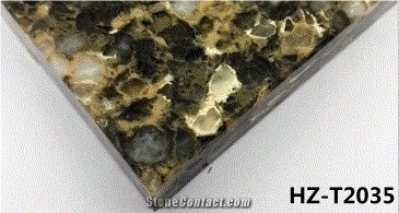Black Brown Atificial Terrazzo Tiles Stone