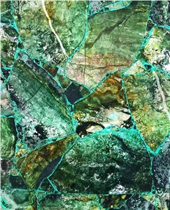 Graceful Semiprecious Stone Tiles Multi-Color Agate