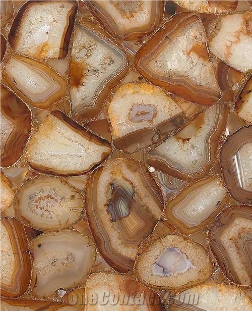 Graceful Semiprecious Stone Tiles Multi-Color Agate