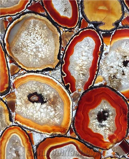 High Quality Multi-Color Semiprecious Stone Slabs
