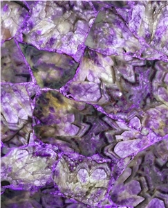 Lilac Semiprecious Stone Tiles Multi-Color Crystal