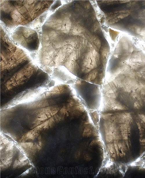 Lilac Semiprecious Stone Tiles Multi-Color Crystal