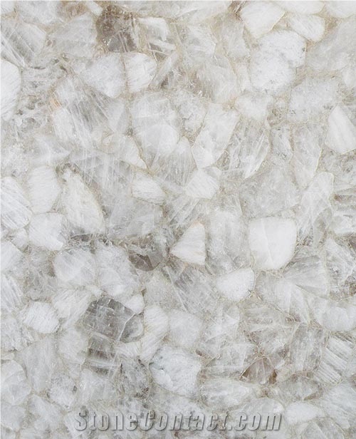 Lilac Semiprecious Stone Tiles Multi-Color Crystal