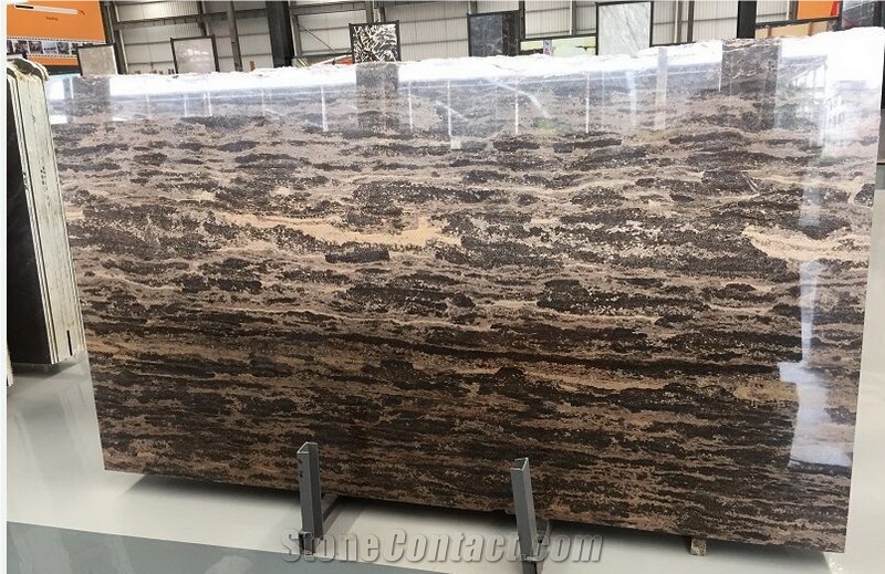 Professional Biggest Factory Brown Golden Beach Marble