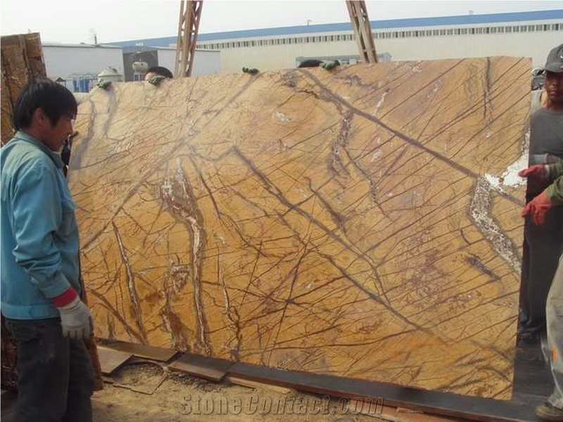 Professional Biggest Factory Rainforest Brown Marble Slabs,Tiles