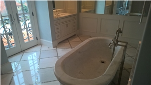 Bianco Pencilvein Marble Bathroom Design