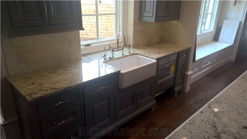 Snow Fall Granite Custom Kitchen Countertop