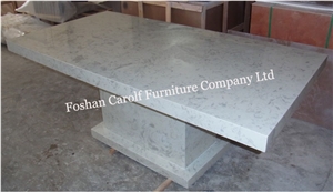 Modern Glossy White Marble Dining Table Sets