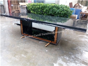 New 8 Seater Black Travertine Dinner Table for Dining