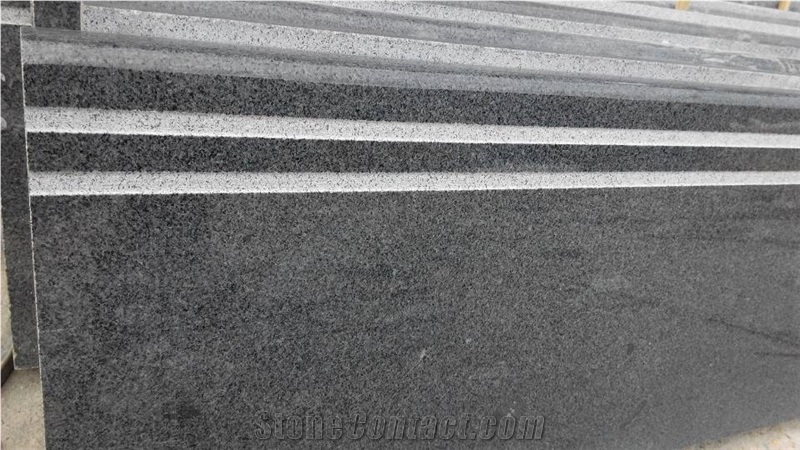 China Natural G654/G3554 Sesame Black Granite/China Nero Impala/Charcoal Black Granite Stairs&Steps, Anti-Slip Elevator Covering/Floor Paving/Building Project