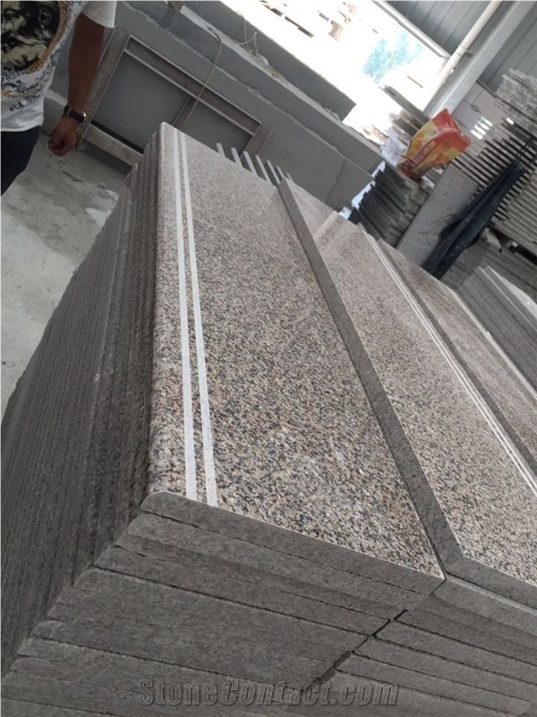China Natural G657 Bianco Oriental Sunset/Light Pink/ Rosa Luna Granite Polished Stair&Step, Anti-Slip Elevator Covering/Floor Paving/Building Project