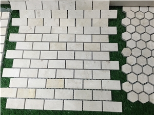 Tunisia Cream Cheverny Limestone Mosaics, Light Beige Cheverny Polished/Honed Tiles, Interior Wall and Floor Covering Stone, Bc-Lm2001