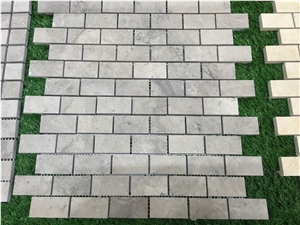 Tunisia Thala Grey Limestone Mosaics, Makthar Gris, Polished/Honed Tiles, Interior Wall and Floor Covering Stone,Bc-Lm3001