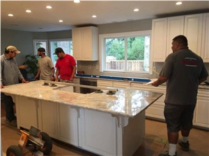 Granite Perimeter Countertop, Kitchen Island Top Installation