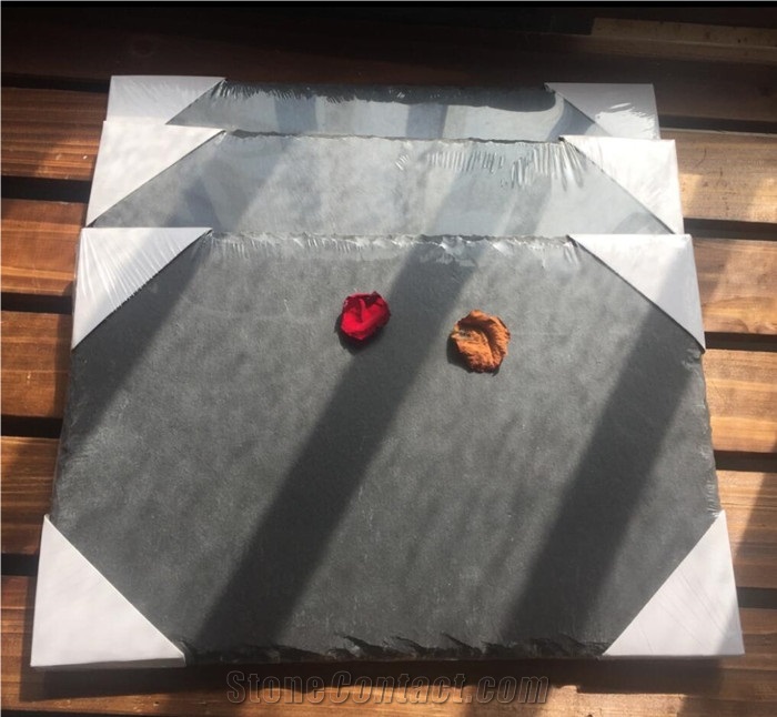 Black Slate Dinner Plate, Oval Shape Black Granite Coasters and Placemat, Slate Chopping Board Uk
