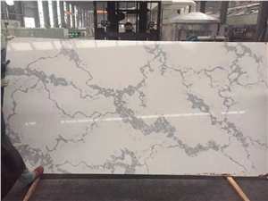 Calacatta White Quartz Stone Slab,White Engineered Quartz Slabs for Canada,Solid Surface White Quartz for Kitchen,Artificial White Quartz Slabs