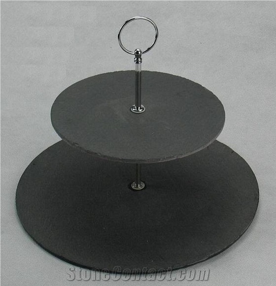 Cheap Black Slate Plates, Grey Slate Tableware, Slate Cheese Board with Laser Engraved, Wholesale Slate Tableware