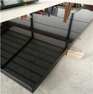 Fireplace Hearth Cut to Size, Granite Stove Hearth Solid Surface, Boxed and Lipped Black Granite Hearth Slab