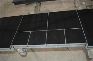 Fireplace Hearth Cut to Size, Granite Stove Hearth Solid Surface, Boxed and Lipped Black Granite Hearth Slab