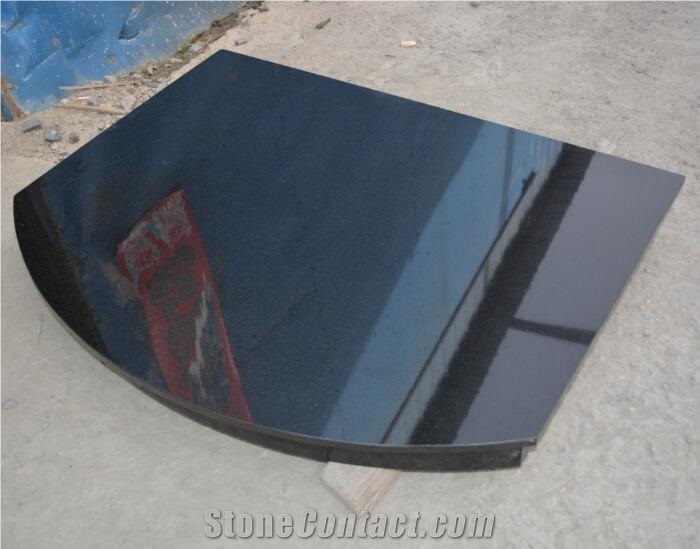 Fireplace Hearth Cut to Size, Granite Stove Hearth Solid Surface, Boxed and Lipped Black Granite Hearth Slab