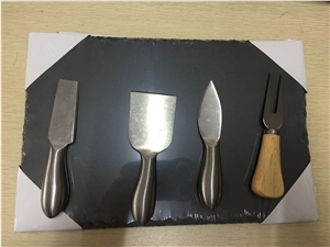 Natural Black Slate Table Ware Set , Good Quality Competitive Price Slate Cheese Dish