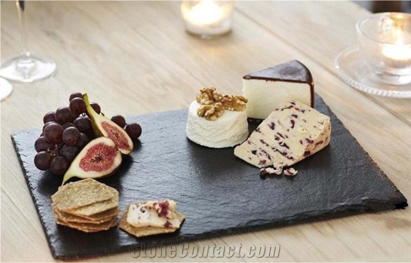 Natural Black Slate Table Ware Set , Good Quality Competitive Price Slate Cheese Dish