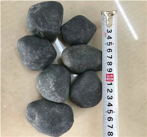 Super Good Quality Tumble Unpolished Black Pebbles, Black Unpolished Pebbles for Garden Decorations