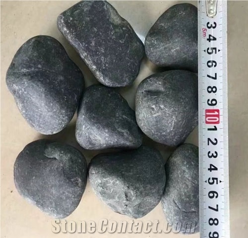 Super Good Quality Tumble Unpolished Black Pebbles, Black Unpolished Pebbles for Garden Decorations