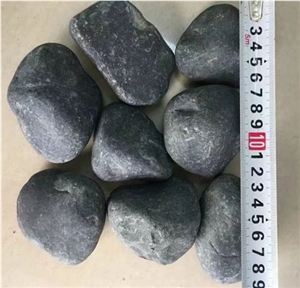 Super Good Quality Tumble Unpolished Black Pebbles, Black Unpolished Pebbles for Garden Decorations