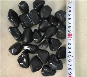 Super Good Quality Tumble Unpolished Black Pebbles, Black Unpolished Pebbles for Garden Decorations