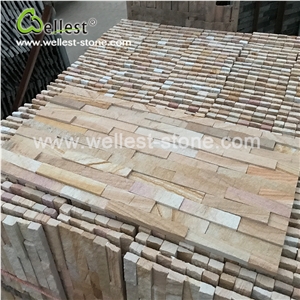 Beige Sandstone Ledge Culture Stacked Stone Pannel for Feature Wall Cladding and Pool Waterfall