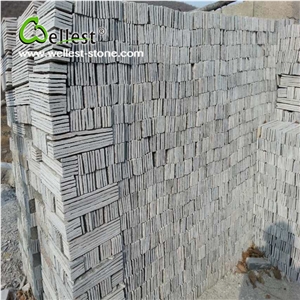 Green Quartzite Split Mushroom Pillow Face Castle Stone Strip for Feature and Garden Exterior Wall Cladding