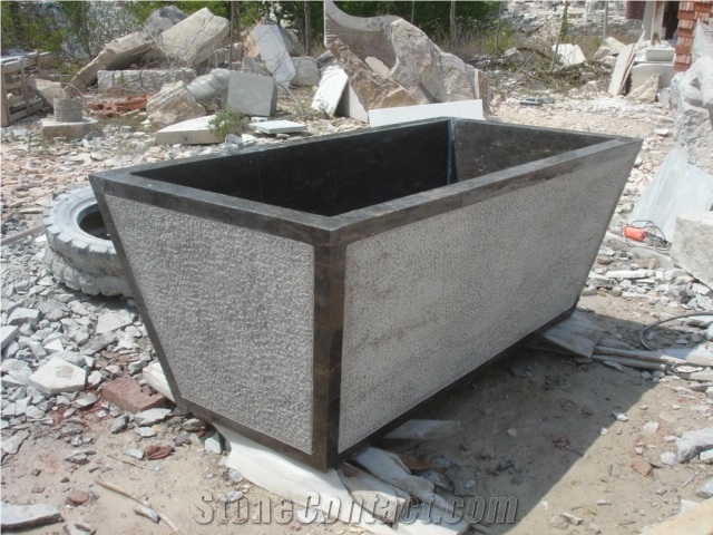 Black Limestone Bath Tub