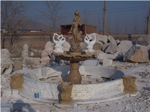 Marble Fountain with Pool Border for Garden or Square Marble Fountain with Pool Border for Garden or Square