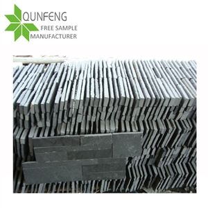 Ce Passed 18x35cm Shape S Durable Non-Fading Natural Black Slate Stone Wall Panel,Slate Stacked Stone for Wall Decor,Manufactured Stone Veneer