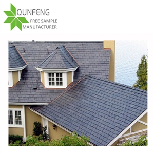 Ce Passed Erosion Resistance Antacid Split Surface Natural Black Stone Roof Slate Tile