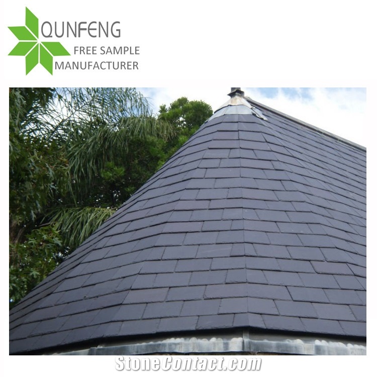Ce Passed Erosion Resistance Antacid Split Surface Natural Black Stone Roof Slate Tile