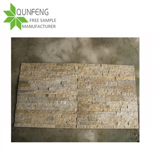 Cheap Price for Tiger Skin Yellow Quartzite Stacked Stone,Cultured Slate Stone,Wall Panel Stone