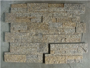 Cheap Price for Tiger Skin Yellow Quartzite Stacked Stone,Cultured Slate Stone,Wall Panel Stone