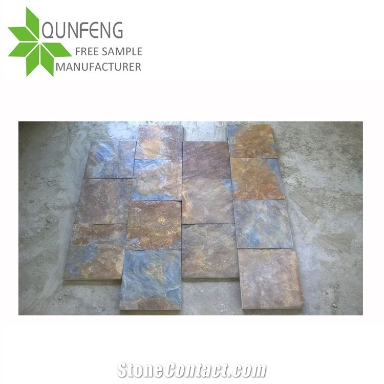 China Autumn Rusty Slate Flooring Tiles and &Slabs for Stone Wall Covering