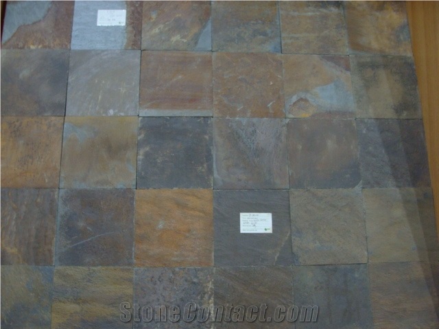 China Autumn Rusty Slate Flooring Tiles and &Slabs for Stone Wall Covering