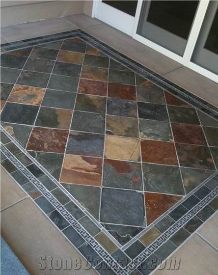 China Autumn Rusty Slate Flooring Tiles and &Slabs for Stone Wall Covering
