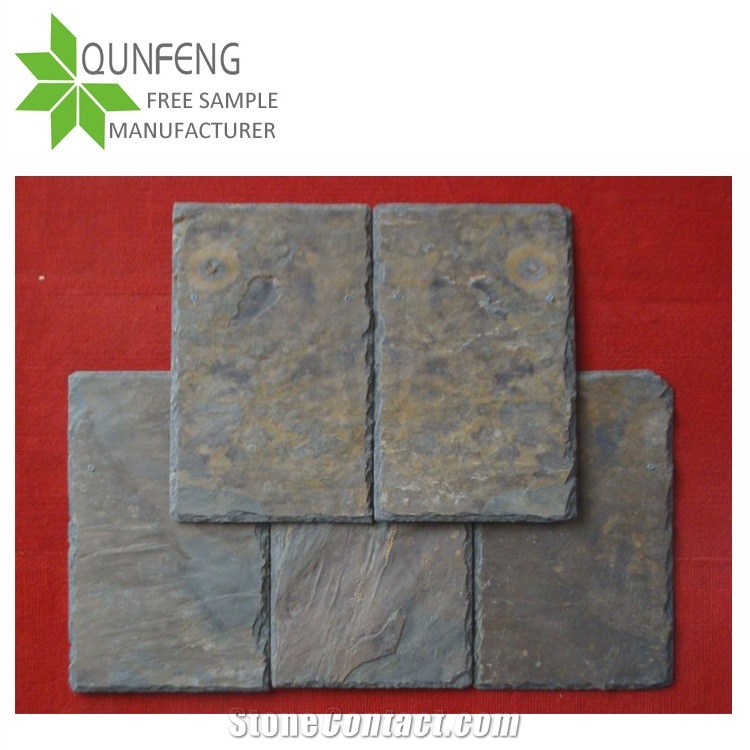 China Multicolor/Rustic Slate Roof Tiles, Split Roofing Slate Stone